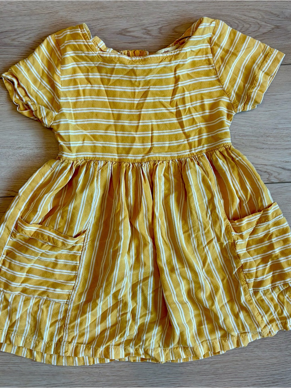 Sweet Magnolia Girls' 4T Yellow Striped Pocket Dress - Cute Summer Style
